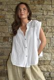 Elsie Pure Cotton Cap Sleeve Blouse White